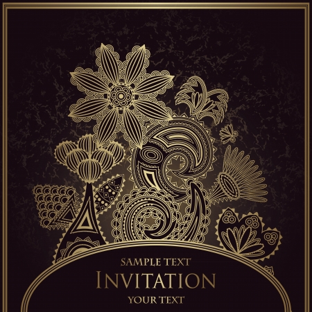 Elegant floral design. Grunge background. のイラスト素材