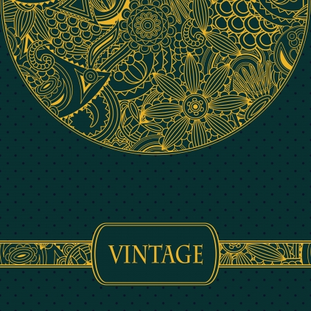 Vintage floral card  Background with polka dots      のイラスト素材