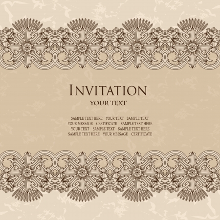 Elegant invitation with floral borders  Grunge background, pastel colors   のイラスト素材