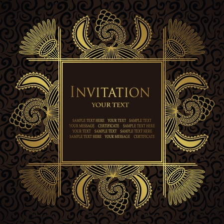 Vintage floral frame. Seamless floral background   のイラスト素材