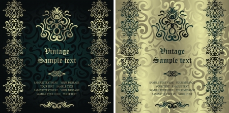 Stylish card with vintage decoration in different colors       のイラスト素材