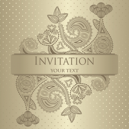 Elegant floral invitation. Seamless background with polka dots. のイラスト素材