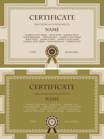 Set of certificates. Vintage frame. Can be used as diploma  のイラスト素材