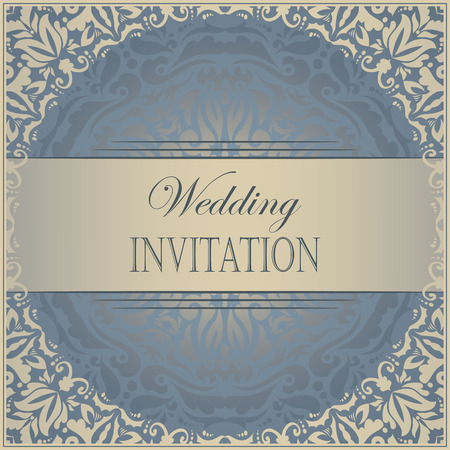 Wedding invitation. Vintage frame. Floral background    のイラスト素材