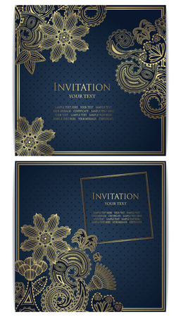 Vector set. Elegant floral design. Seamless background with polka dot. Can be used as invitation     のイラスト素材