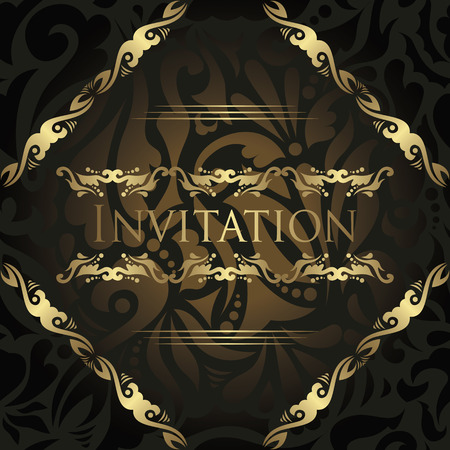 Wedding invitation with a floral frameのイラスト素材