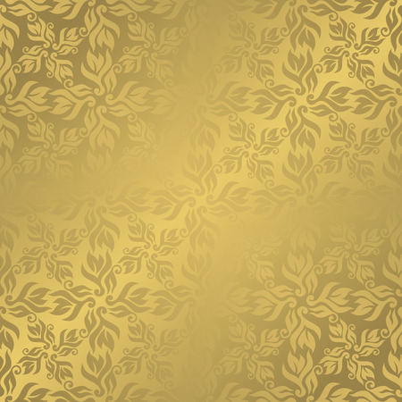 Vintage seamless wallpaper in gold. Vintage background. Retro design                のイラスト素材