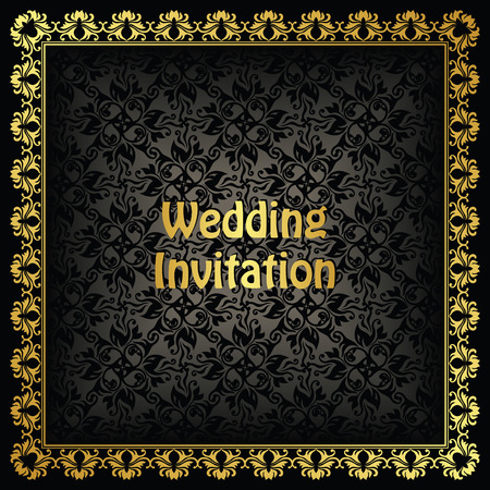 Stylish wedding invitation with frameのイラスト素材