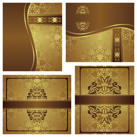 Set of cards. Elegant vintage invitation. Luxury design      のイラスト素材