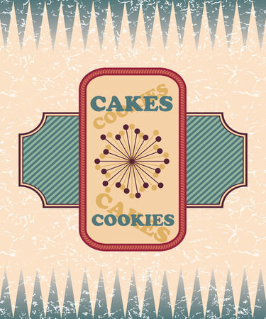 Retro bakery label. Vintage design, grunge background     のイラスト素材