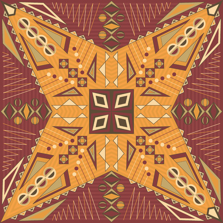 Abstract Geometric Pattern. Seamless background in retro colors       のイラスト素材