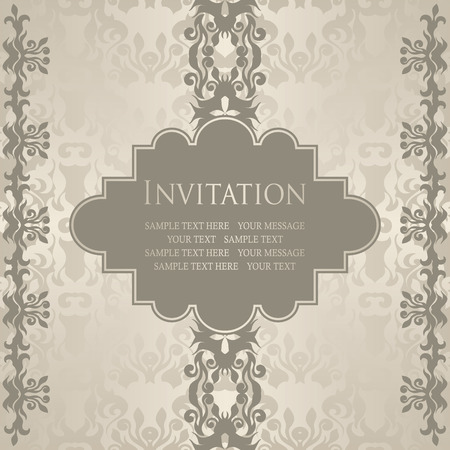 Invitation with floral decoration. Seamless background in pastel colors      のイラスト素材