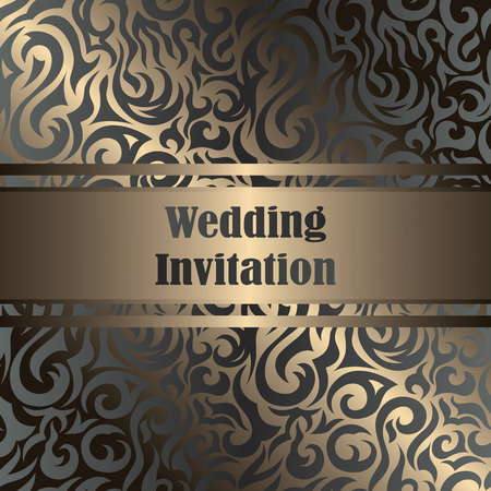Wedding invitation. Floral background with border for textのイラスト素材