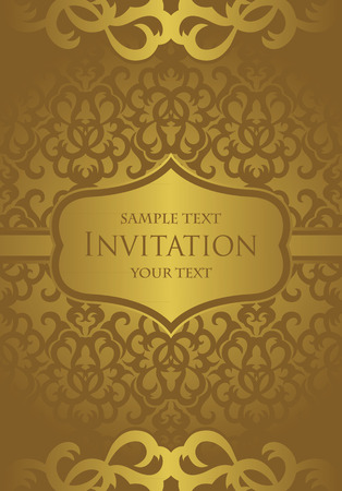 Vintage seamless background with decorative borders and frame. Can be used as an invitationのイラスト素材