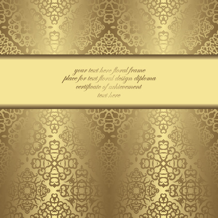 Vintage seamless golden background. Luxury design. Place for textのイラスト素材