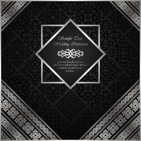 Vintage background with decorative borders and frame on seamless backgroundのイラスト素材