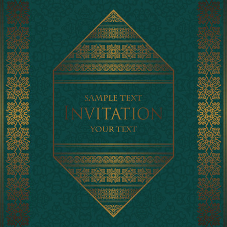 Vintage invitation on seamless background. Frame, decorative bordersのイラスト素材