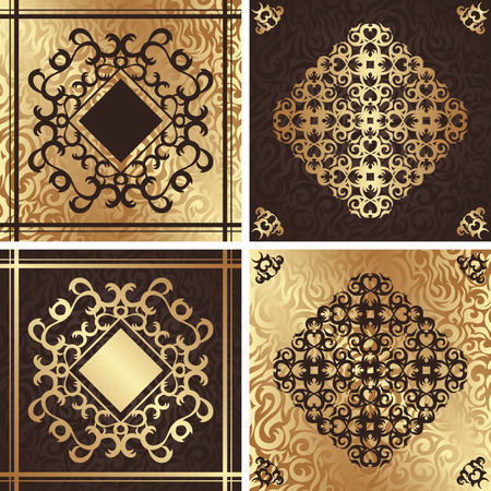 Set of invitations with vintage decorationのイラスト素材