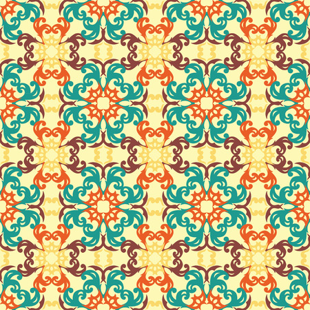 Seamless wallpaper with bright pattern. Template of pattern for sample decorationのイラスト素材