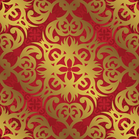 Template of vintage seamless pattern. Vintage background in redのイラスト素材