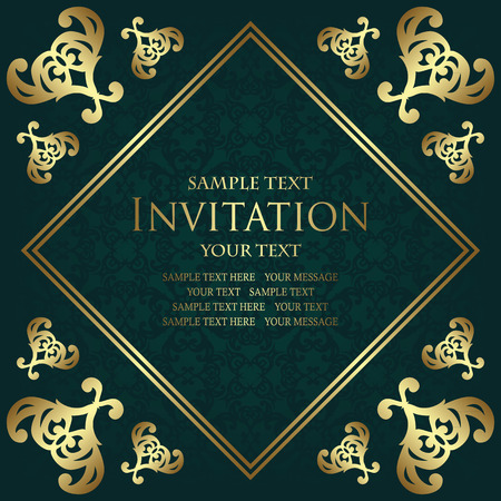 Vintage frame. Frame and decorative elements. Vintage invitationのイラスト素材