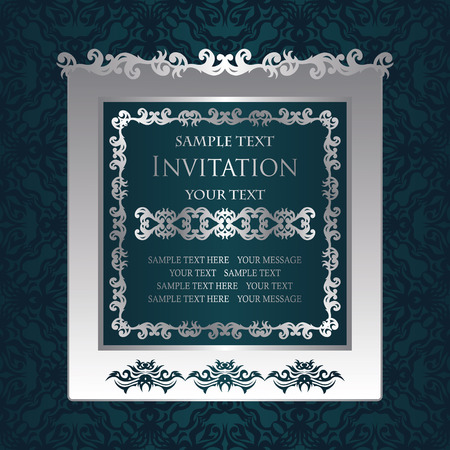 Modern invitation with vintage frame. Can be used as a certificateのイラスト素材