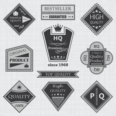 Premium quality labels set. Retro Vintage Designのイラスト素材