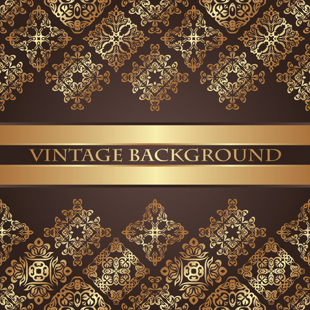 Vintage decoration in a gold. Beautiful ñard with decorative elementsのイラスト素材