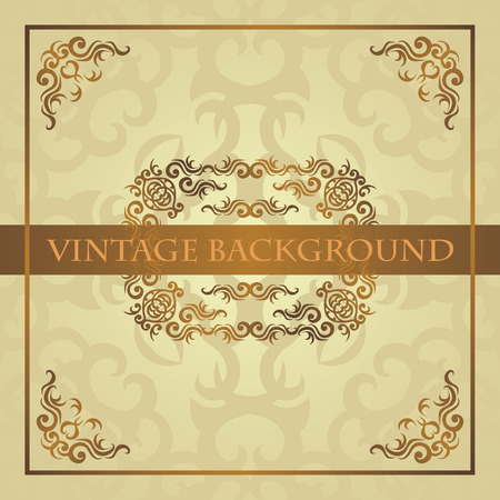 Card with floral elements. Floral wallpaper. Pastel colors. Decoration in goldのイラスト素材