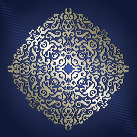 Vector vintage pattern in Victorian style on stiped background. Element for design. It can be used for decorating of invitations, greeting cards, decoration for bags, clothes and otherのイラスト素材