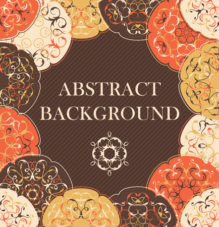 Abstract background with round patterns. Floral design, invitation card. Can be used for decoupageのイラスト素材