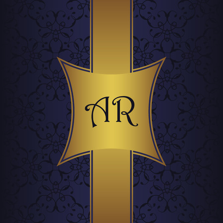 Vintage background. Card, invitation with frame and ribbon. Seamless background in blueのイラスト素材
