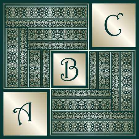 Card with frame from vintage ribbons. Can be used in cover design, book design, invitation card, menu and otherのイラスト素材