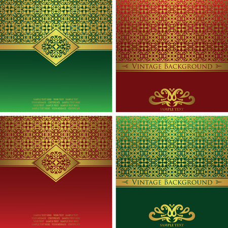 Vintage background  for your design. Set of templates for decoration. Retro backgroundのイラスト素材