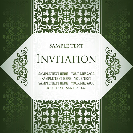 Vintage frame for your invitation or card. Retro background, vintage elements and bordersのイラスト素材