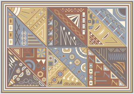 Patchwork tile in retro colors. Vector illustrationのイラスト素材