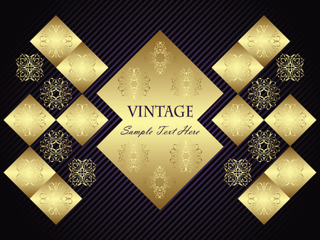 Luxury vintage background. Gold decorationのイラスト素材