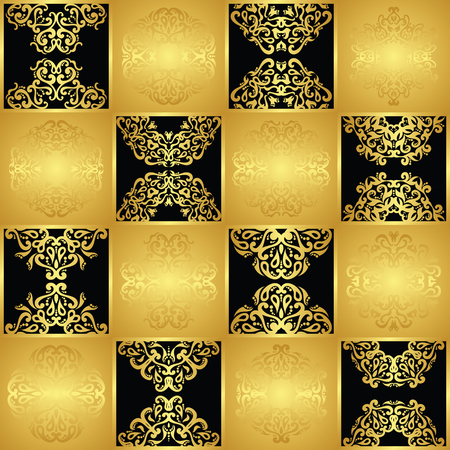 Luxury Pattern for Your Design, Background and Banner. Vintage elements for Ceramic or Textile in a Gold    のイラスト素材