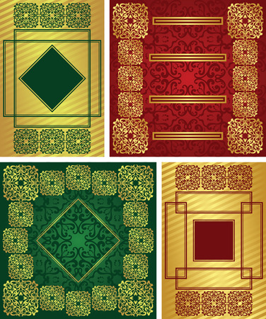 Collection of invitations. Vintage decors. Retro luxury styleのイラスト素材