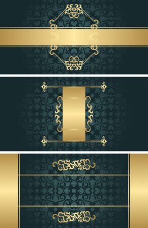 Set of templates for cards or invitations. Vintage luxury frames      のイラスト素材