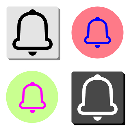 Bell. simple flat vector icon illustration on four different color backgroundsのイラスト素材