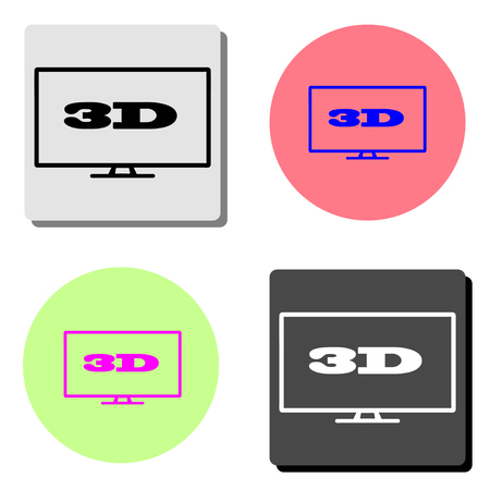 3D. simple flat vector icon illustration on four different color backgroundsのイラスト素材