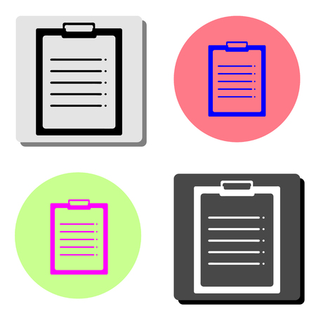 document. simple flat vector icon illustration on four different color backgroundsのイラスト素材