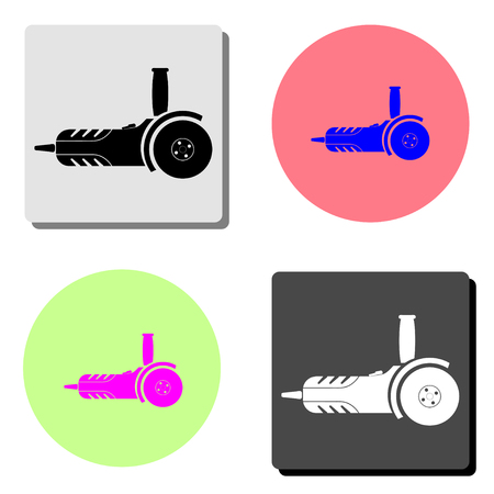 Angle grinder. simple flat vector icon illustration on four different color backgroundsのイラスト素材