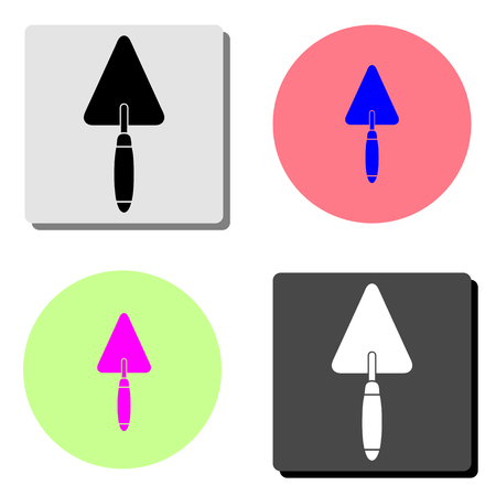 trowel. simple flat vector icon illustration on four different color backgroundsのイラスト素材