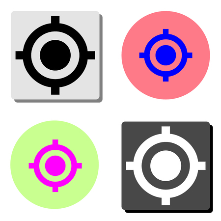 Aim. simple flat vector icon illustration on four different color backgroundsのイラスト素材