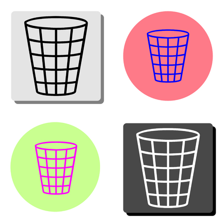 Trash can. simple flat vector icon illustration on four different color backgroundsのイラスト素材