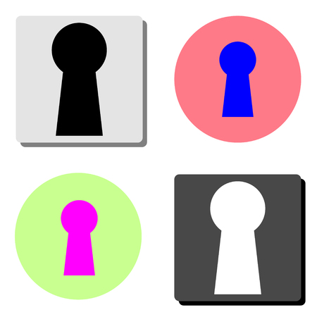 Keyhole. simple flat vector icon illustration on four different color backgroundsのイラスト素材