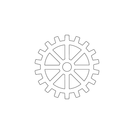 Gear. simple flat vector icon illustration. outline line symbol - editable strokeのイラスト素材