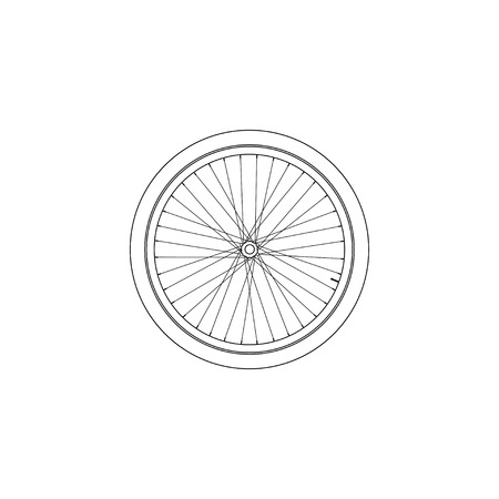 Bicycle Wheel. simple flat vector icon illustration. outline line symbol - editable strokeのイラスト素材
